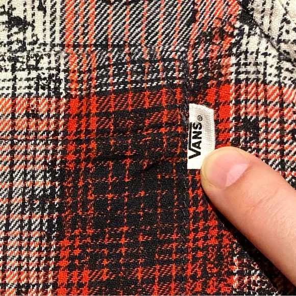 Vans Women’s Plaid Shirt, Red White Black, Size S - Picture 4 of 9